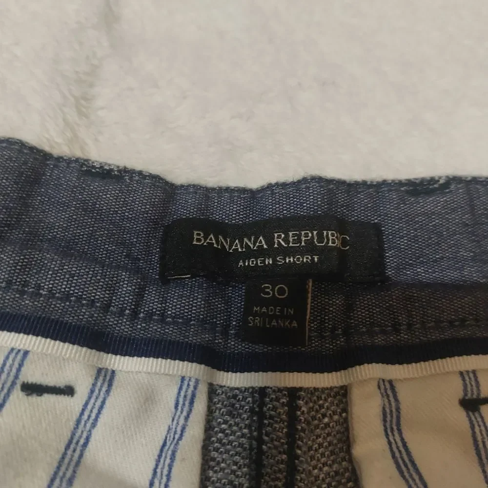 Banana Republic Aiden Shorts Size 30 Blue Linen